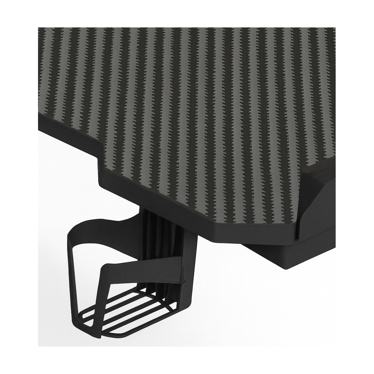 Fekete gamerasztal, LED, 140 cm