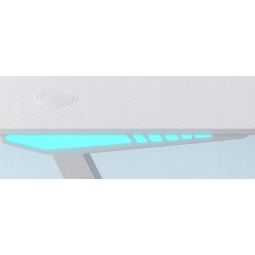 Modern, stílusos gamer asztal fehér színben háttérvilágítással, 120 cm