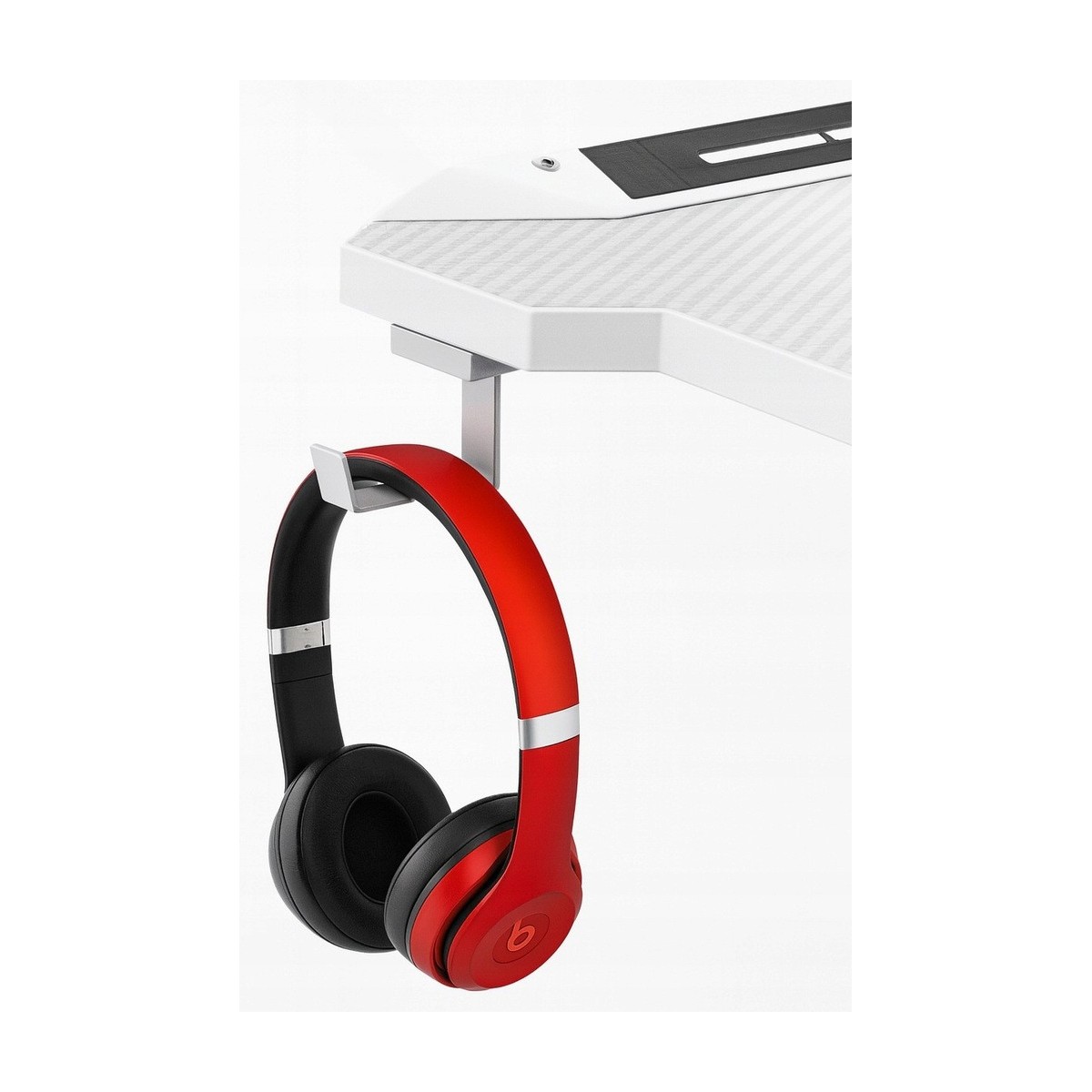 Fehér gamer asztal LED-világítással, 140 cm