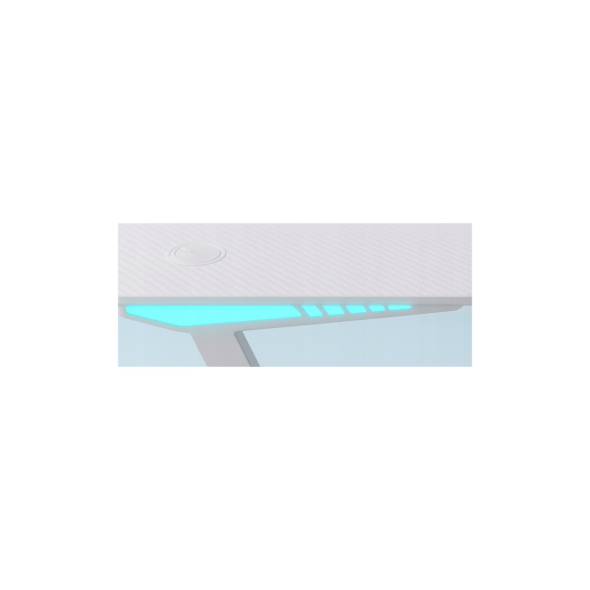Fehér gamer asztal LED-világítással, 140 cm