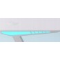 Fehér gamer asztal LED-világítással, 140 cm