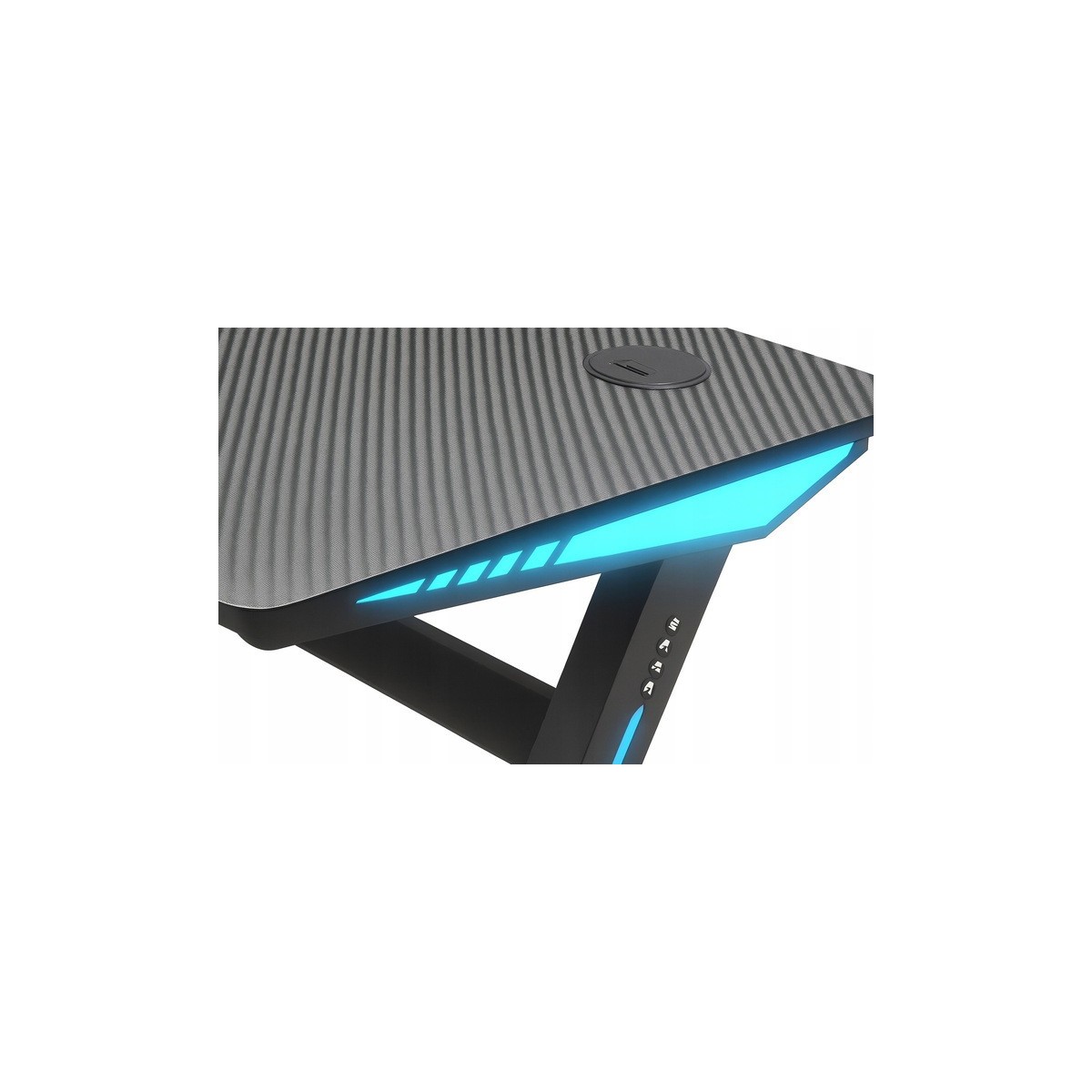 Fekete gamer számítógépasztal háttérvilágítással, 120 cm