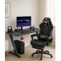 Fekete gamer számítógépasztal háttérvilágítással, 120 cm
