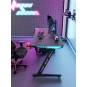 Fekete gamer számítógépasztal háttérvilágítással, 120 cm