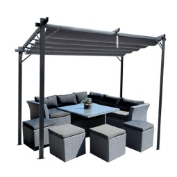 Szürke színű kerti pergola 3x4 m