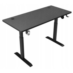 Fekete, magasságban állítható irodai asztal, 140 cm