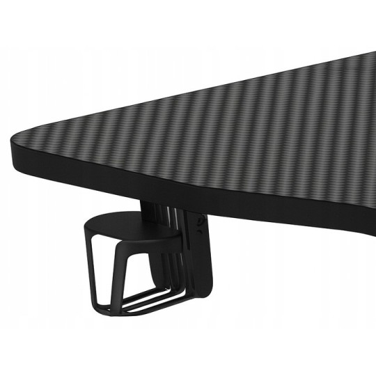 Fekete, magasságban állítható irodai asztal, 140 cm