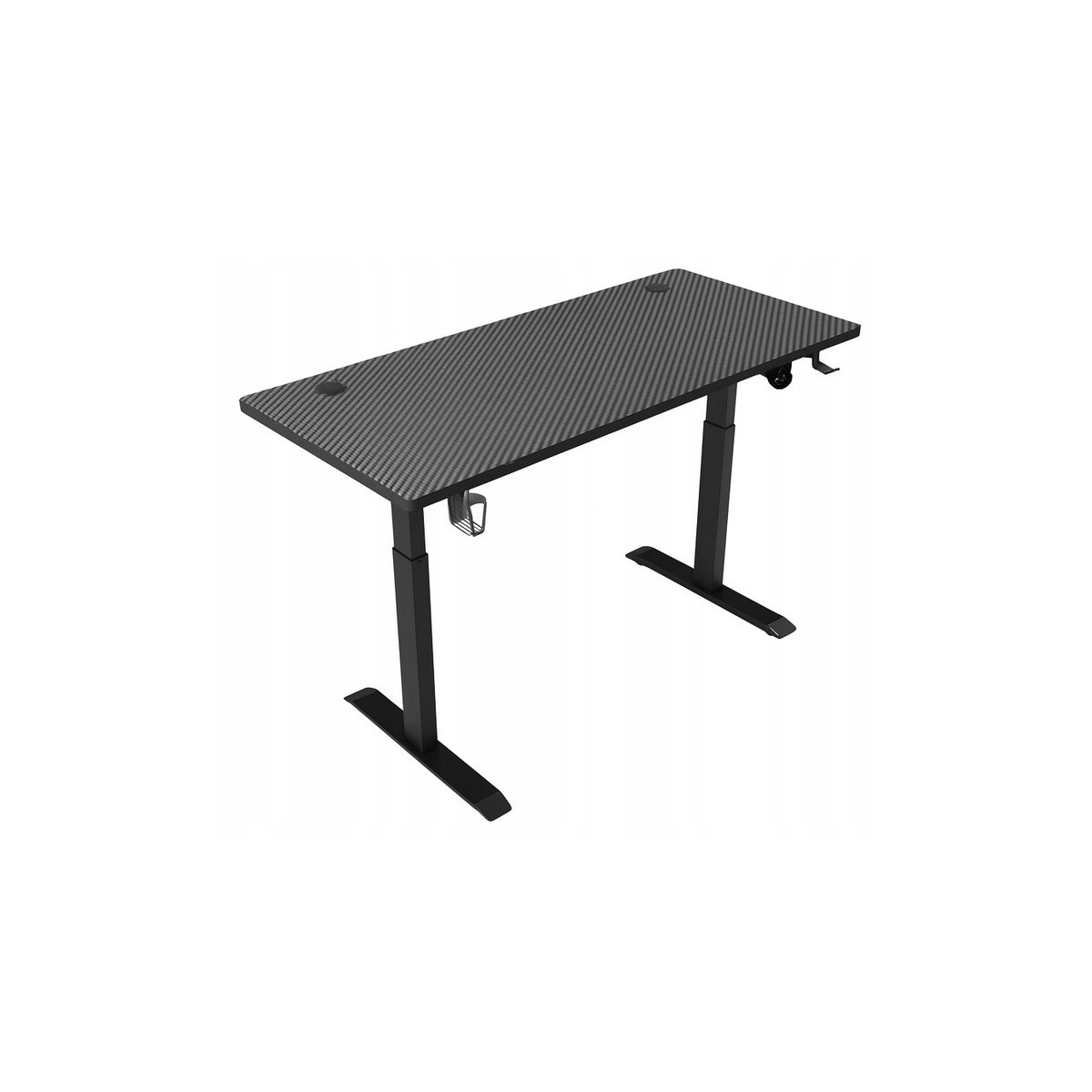 Fekete magasságban állítható irodai asztal, 120 cm