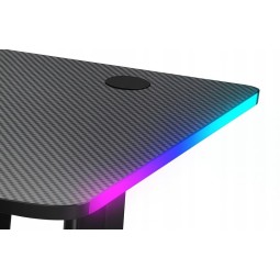140 cm-es magasságban állítható asztal – elektromos magasságállítás, fekete, LED világítás