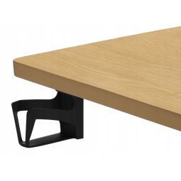 Magasságban állítható 120 cm-es asztal, égerfa, fekete lábakkal, LED