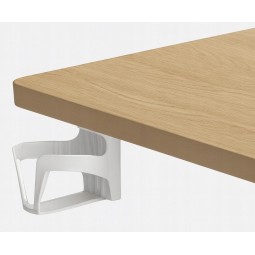 Állítható számítógépasztal 140 cm, égerfa, fehér lábakkal, LED