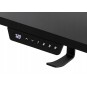 Magasságban állítható, 120 cm-es gamer asztal, fekete, LED