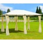 Szürke színű kerti pavilon függönyökkel 3x4 m