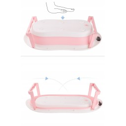 Rózsaszín összecsukható babakád Ariel fektetővel és hőmérővel