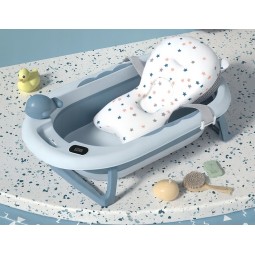 VAIANA összecsukható gyerekfürdőkád párnával, hőmérővel és játékkal, kék színben