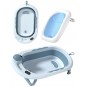Vaiana baba fürdető kád fürdető alátéttel, állvánnyal, hőmérővel és játékkal, kék színben.