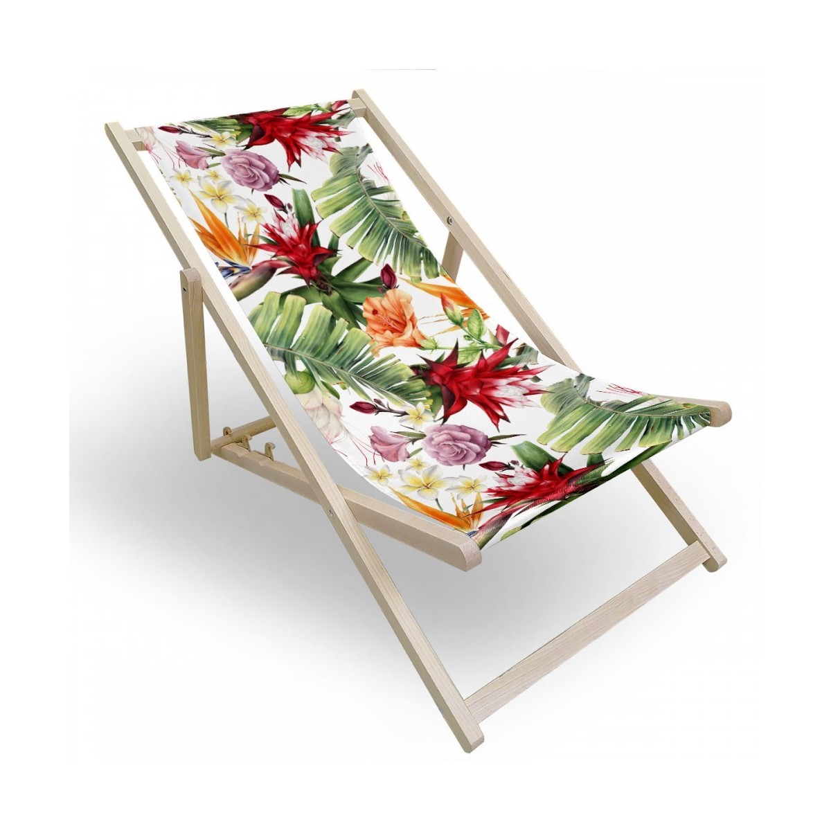 Virágmintás fa napozóágyak