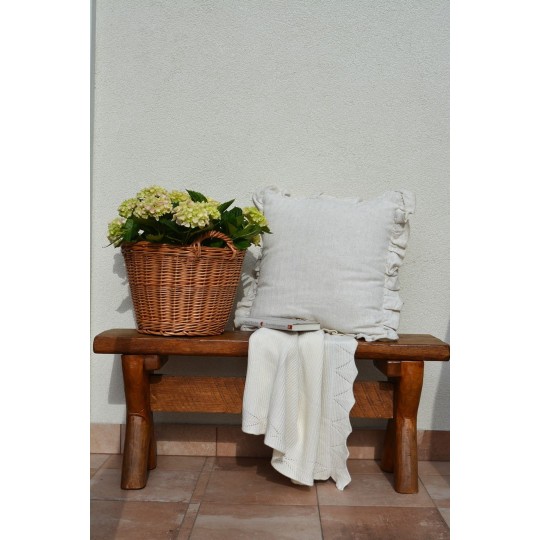 Természetes vesszőből készült fonott kosár, 30 cm
