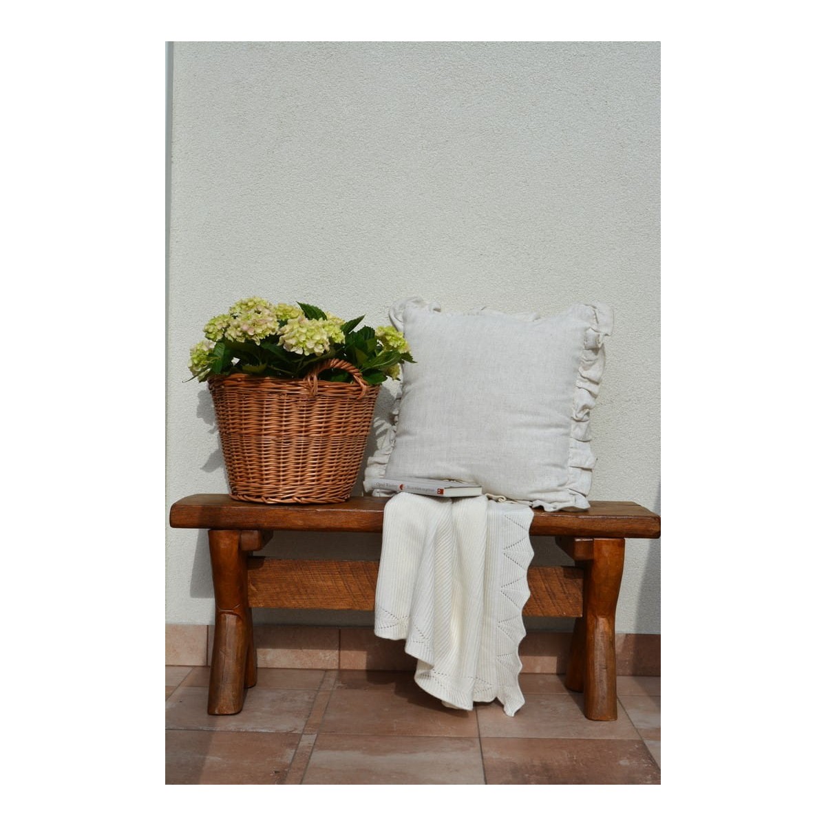 Természetes vesszőből készült fonott kosár, 30 cm