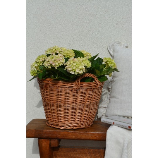 Természetes vesszőből készült fonott kosár, 30 cm