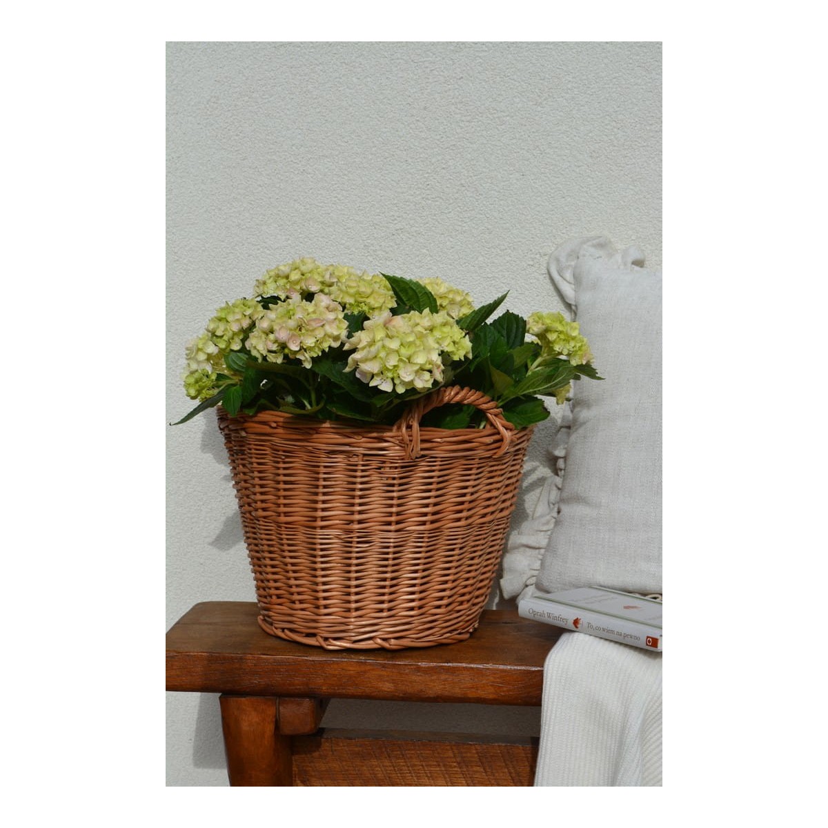 Természetes vesszőből készült fonott kosár, 30 cm