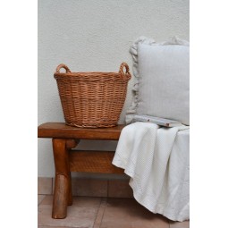 Természetes vesszőből készült fonott kosár, 30 cm