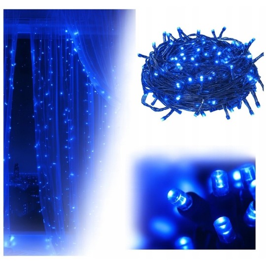 Karácsonyi LED fények 100 LED kék színben