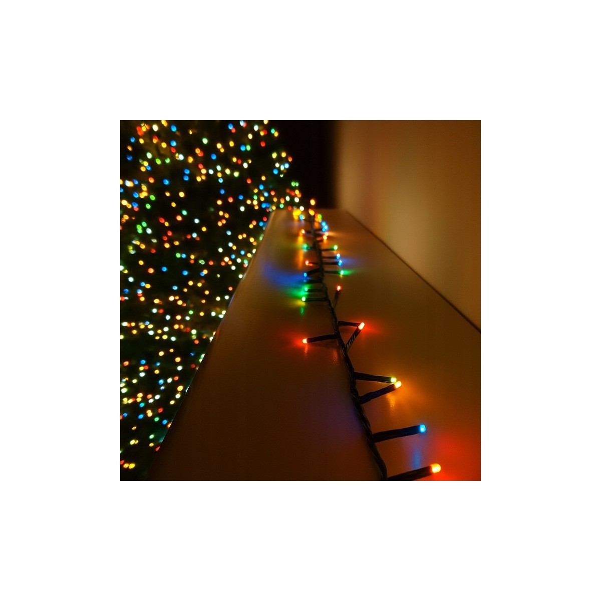 LED színes fényfüzér karácsonyra, 200 LED szuper áron - többszínű