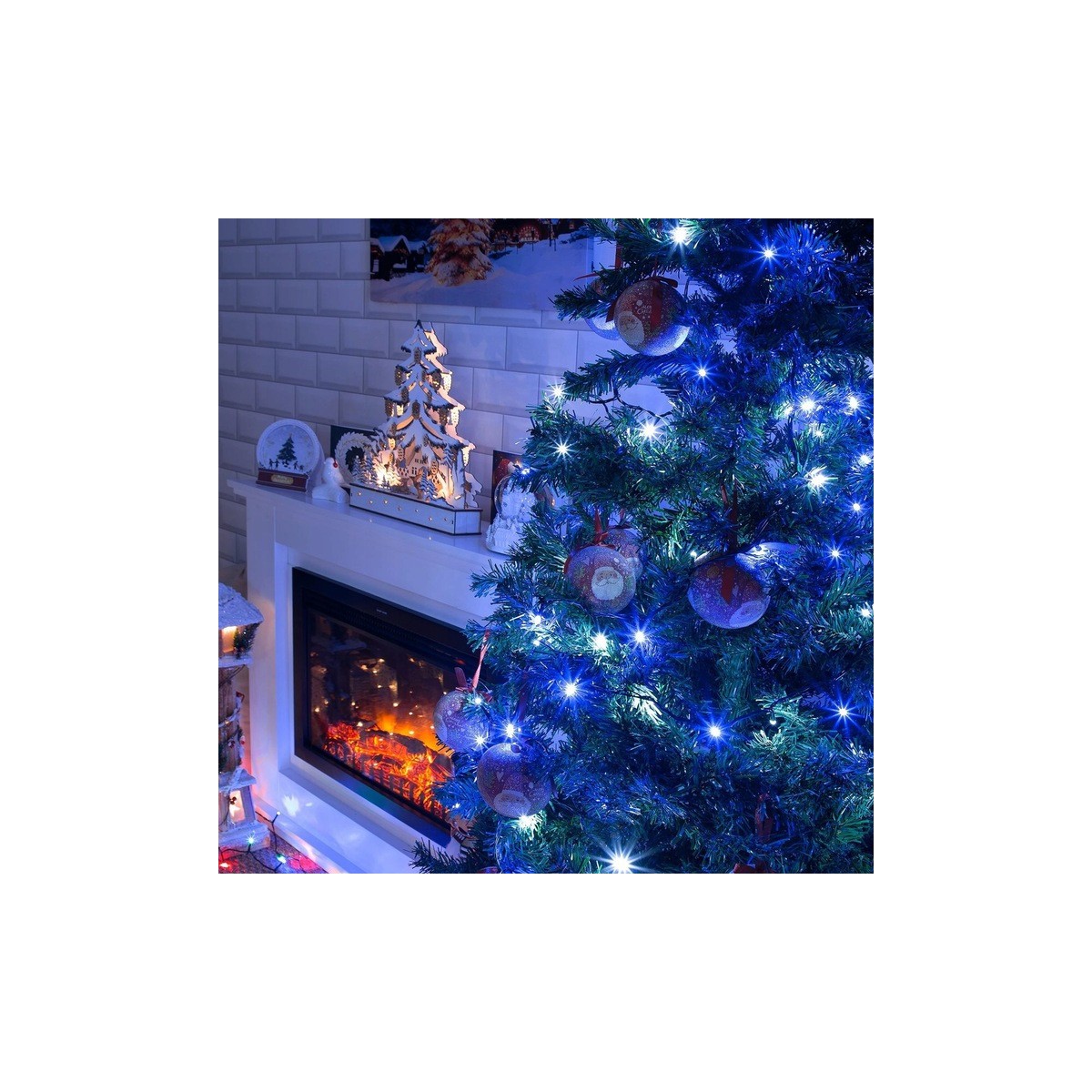 Gyönyörű LED fények, 200 LED kék színben