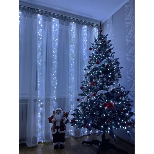Energiatakarékos LED fényfüzér 8 világítási móddal - hideg fehér 200 LED