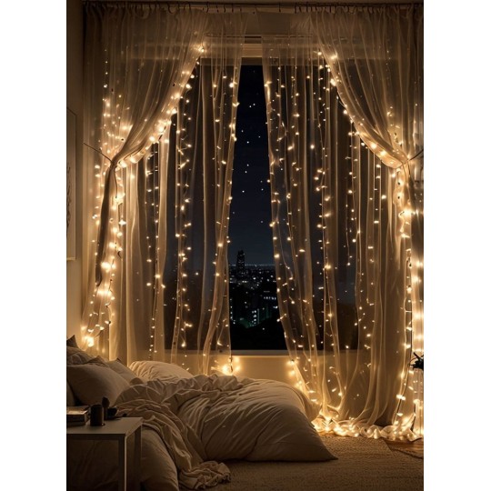 Karácsonyi LED fényfüzér meleg fehér színben - 500 LED