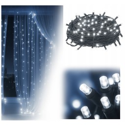 Beltéri karácsonyi fények 8 világítási móddal - hideg fehér 500 LED