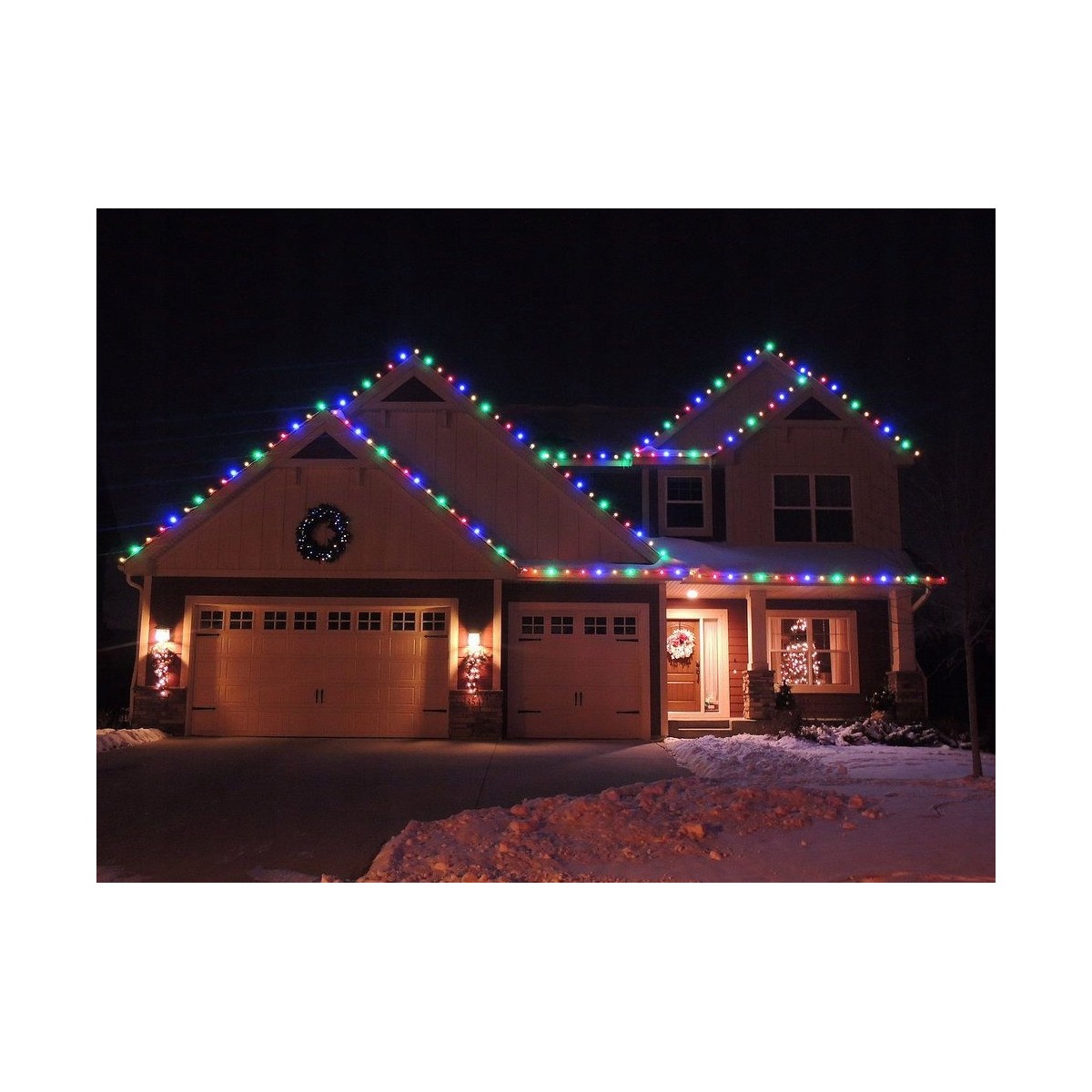 Kültéri karácsonyi színes LED világítás, 100 LED