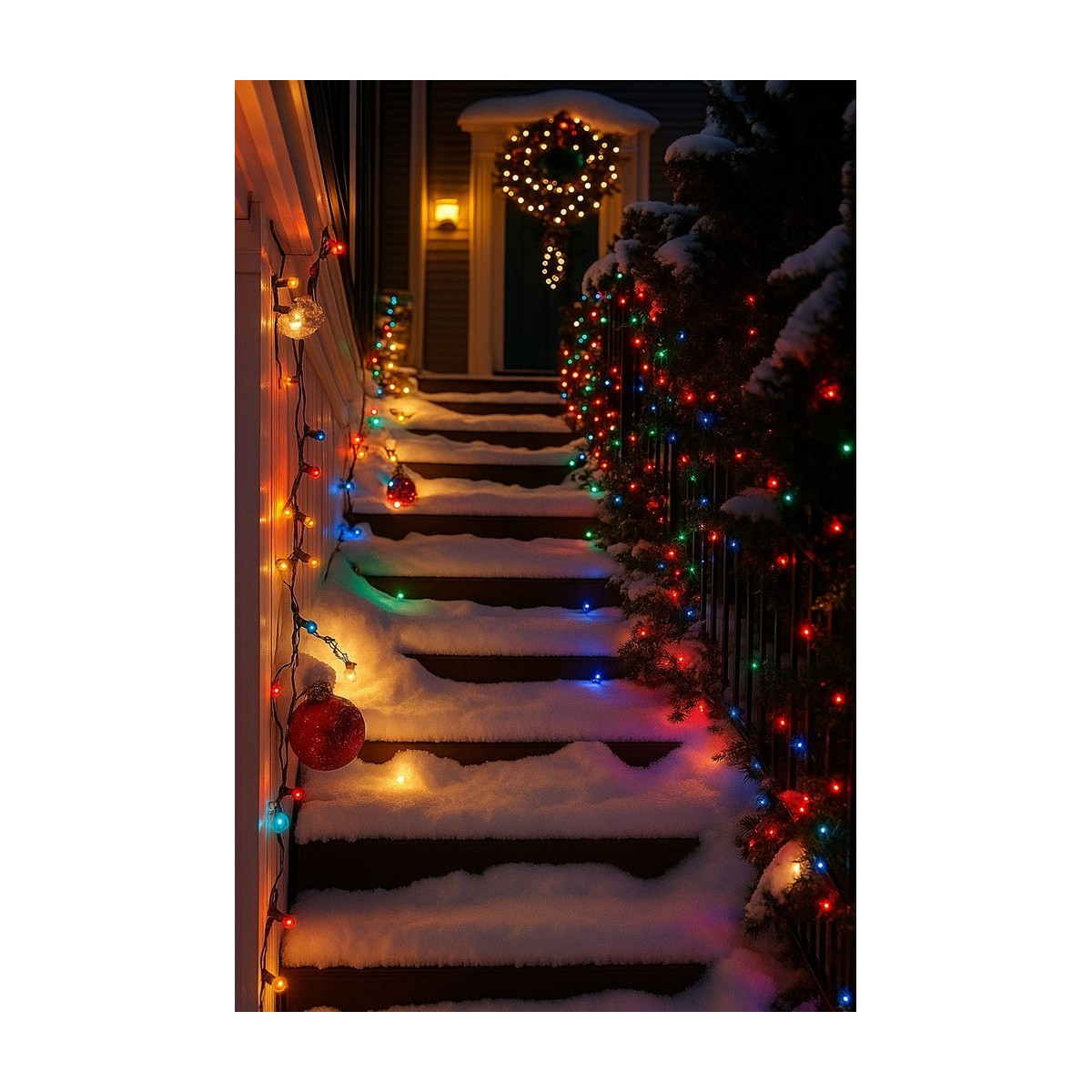 Kültéri karácsonyi színes LED világítás, 200 LED