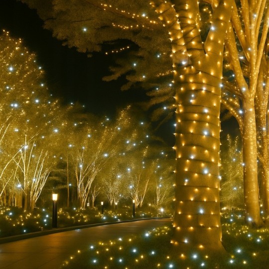 Modern, meleg fehér kültéri karácsonyi világítás, 300 LED
