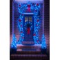 500 LED karácsonyi fényfüzér – kék, kültéri, FLASH-effektussal