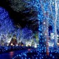 500 LED karácsonyi fényfüzér – kék, kültéri, FLASH-effektussal