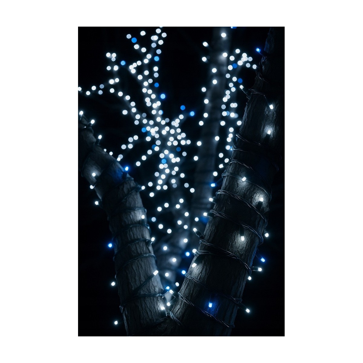 Kültéri LED karácsonyi fények, hideg fehér 1000 LED