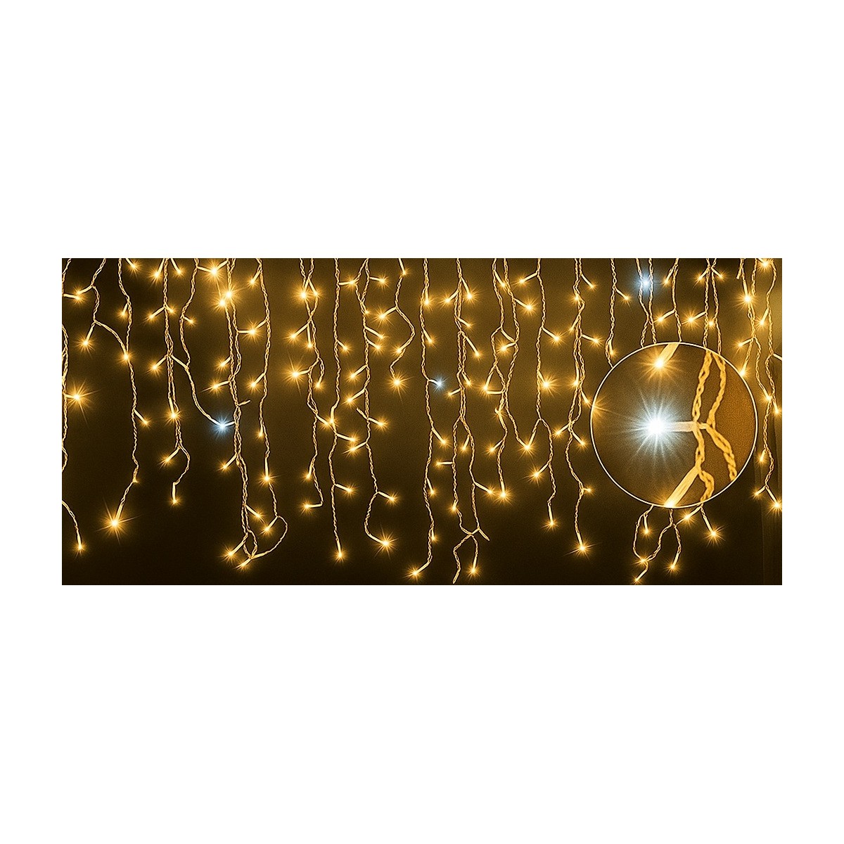 Jégcsap fények, 500 LED, meleg fehér