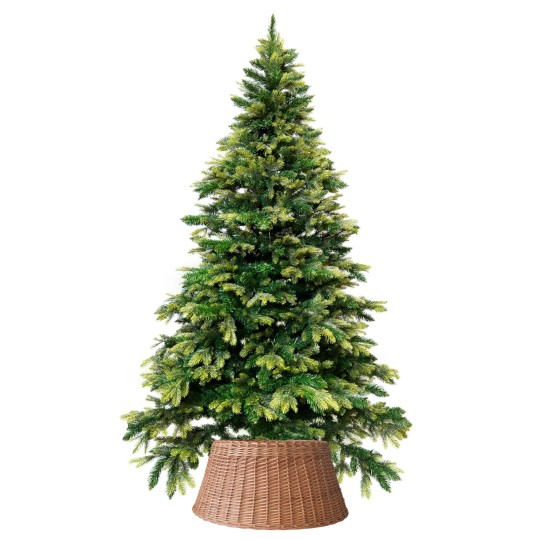 Dekoratív fonott kosár karácsonyfa alá, 70 cm, világosbarna