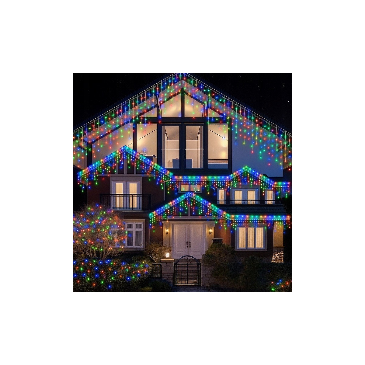 Színes világító jégcsapok, 500 LED