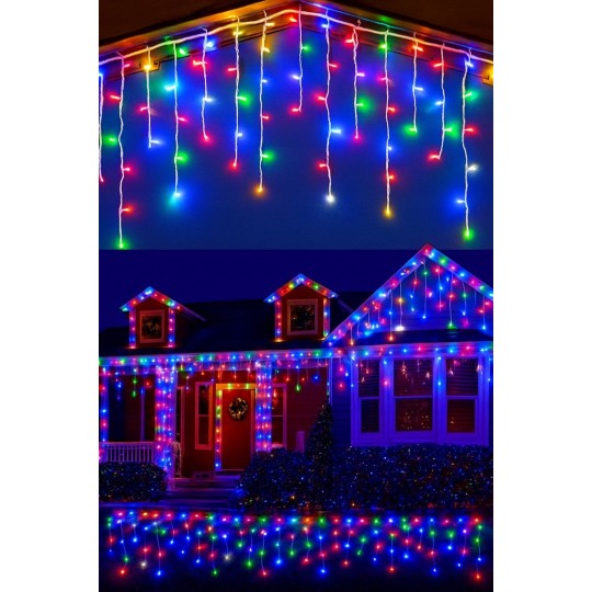 Színes világító jégcsapok, 1000 LED
