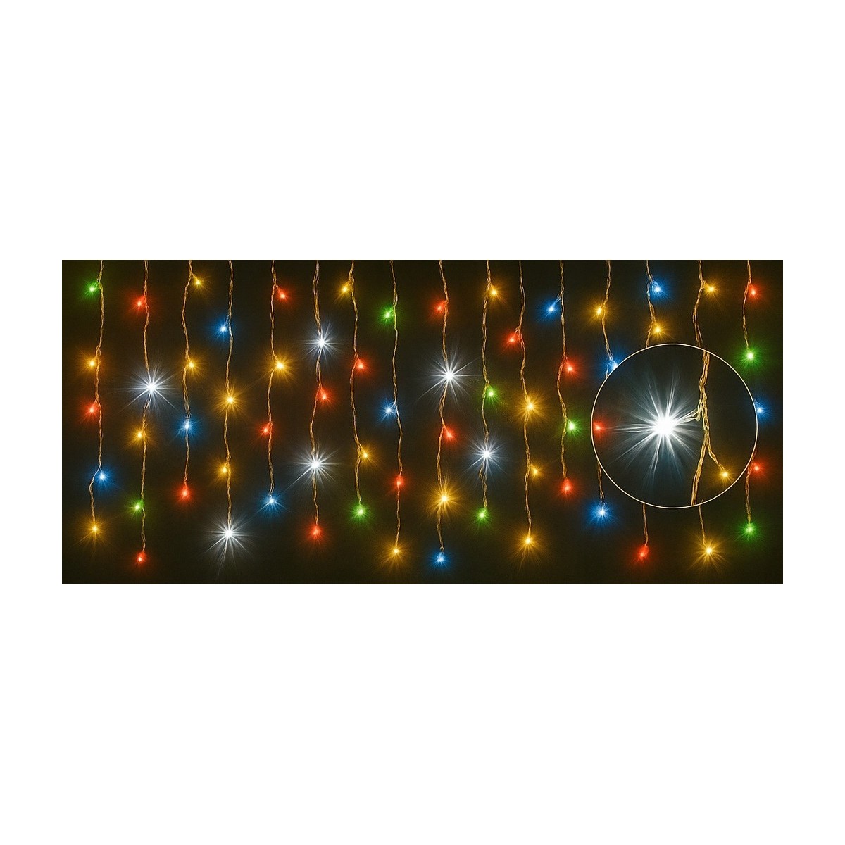 Színes világító jégcsapok, 1000 LED