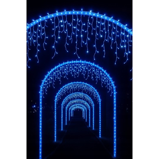 Fényfüzér, jégcsapok, 300 LED, kék, kültéri és beltéri használatra
