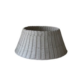 Karácsonyi fonott kosár fa alá, bézs színben, átmérője 60 cm