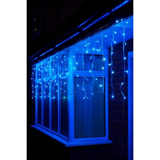 Fényfüzér, jégcsapok, 1000 LED, kék, beltéri és kültéri használatra