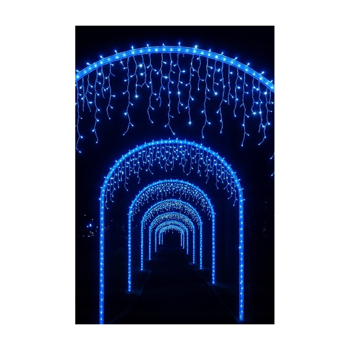 Fényfüzér, jégcsapok, 1000 LED, kék, beltéri és kültéri használatra
