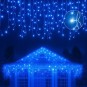 Fényfüzér, jégcsapok, 1000 LED, kék, beltéri és kültéri használatra