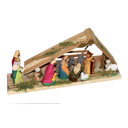 Nagy 3D Betlehem figurákkal 35x15x12