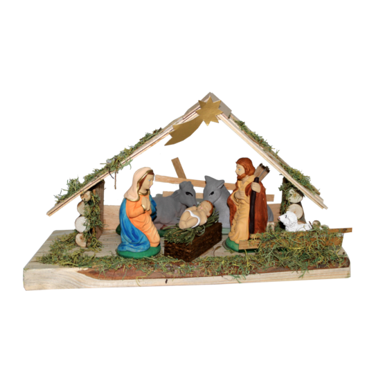 Hagyományos 3D betlehem, 6 figurával